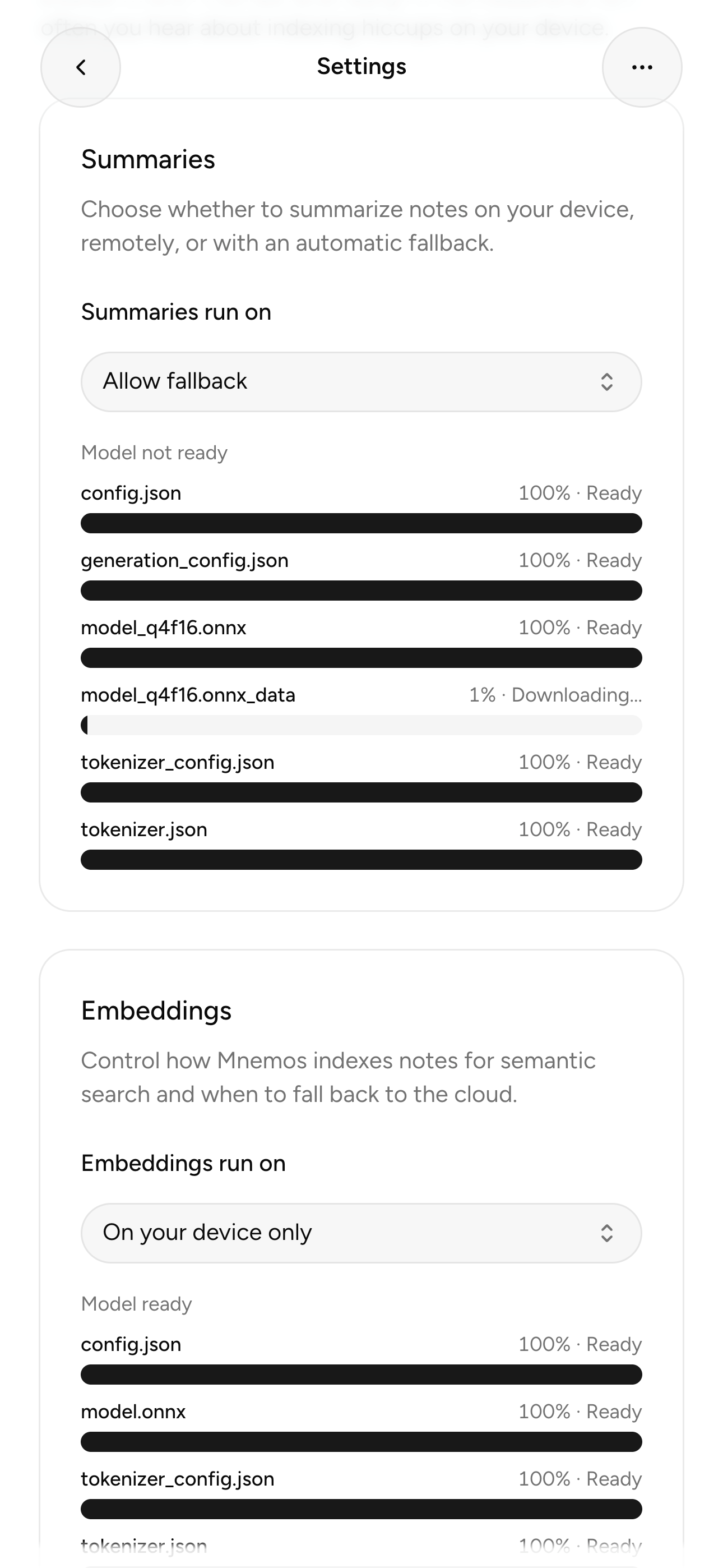 Model download in Mnemos