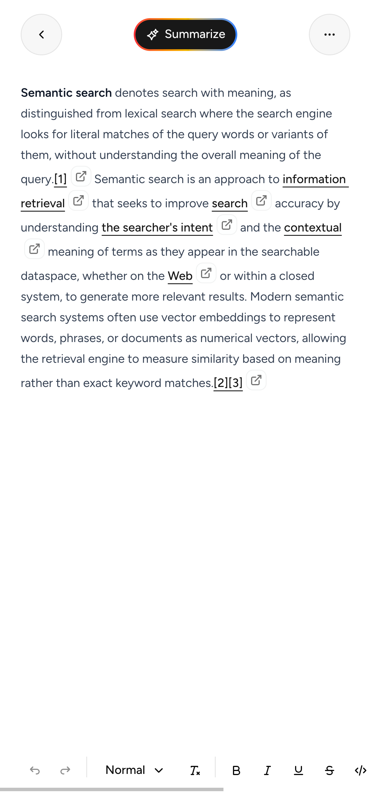 Note Editor in Mnemos