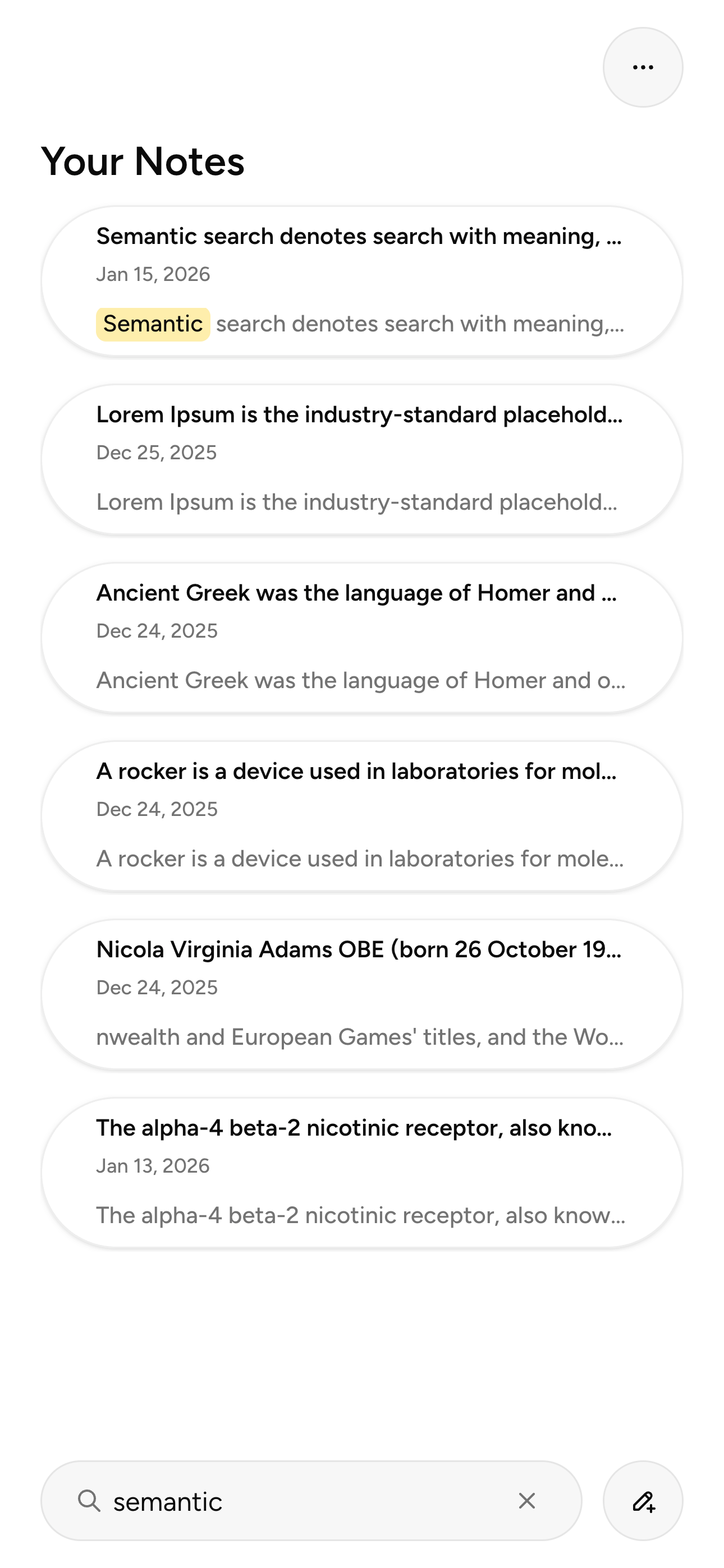 Semantic Search in Mnemos