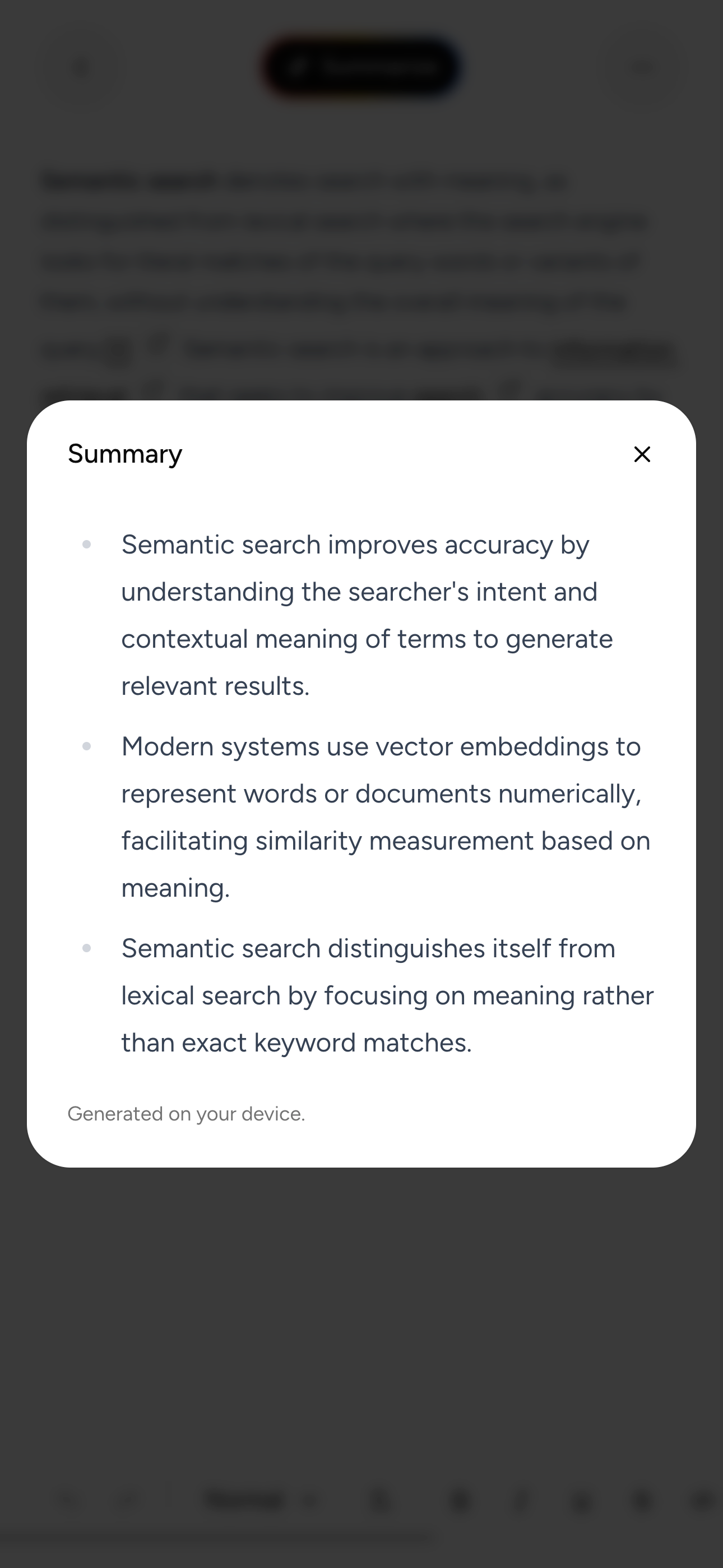 Summary in Mnemos